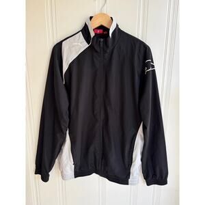 Puma Full Zip Black and White Track Jacket‎ Women's Size Medium